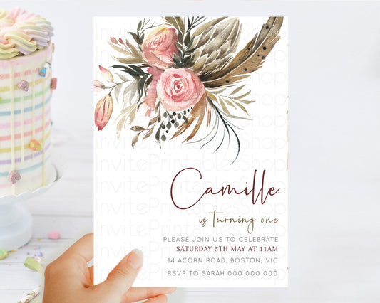 Editable Secret Garden Invitation Wildflower Birthday Invitation Pastel Flow