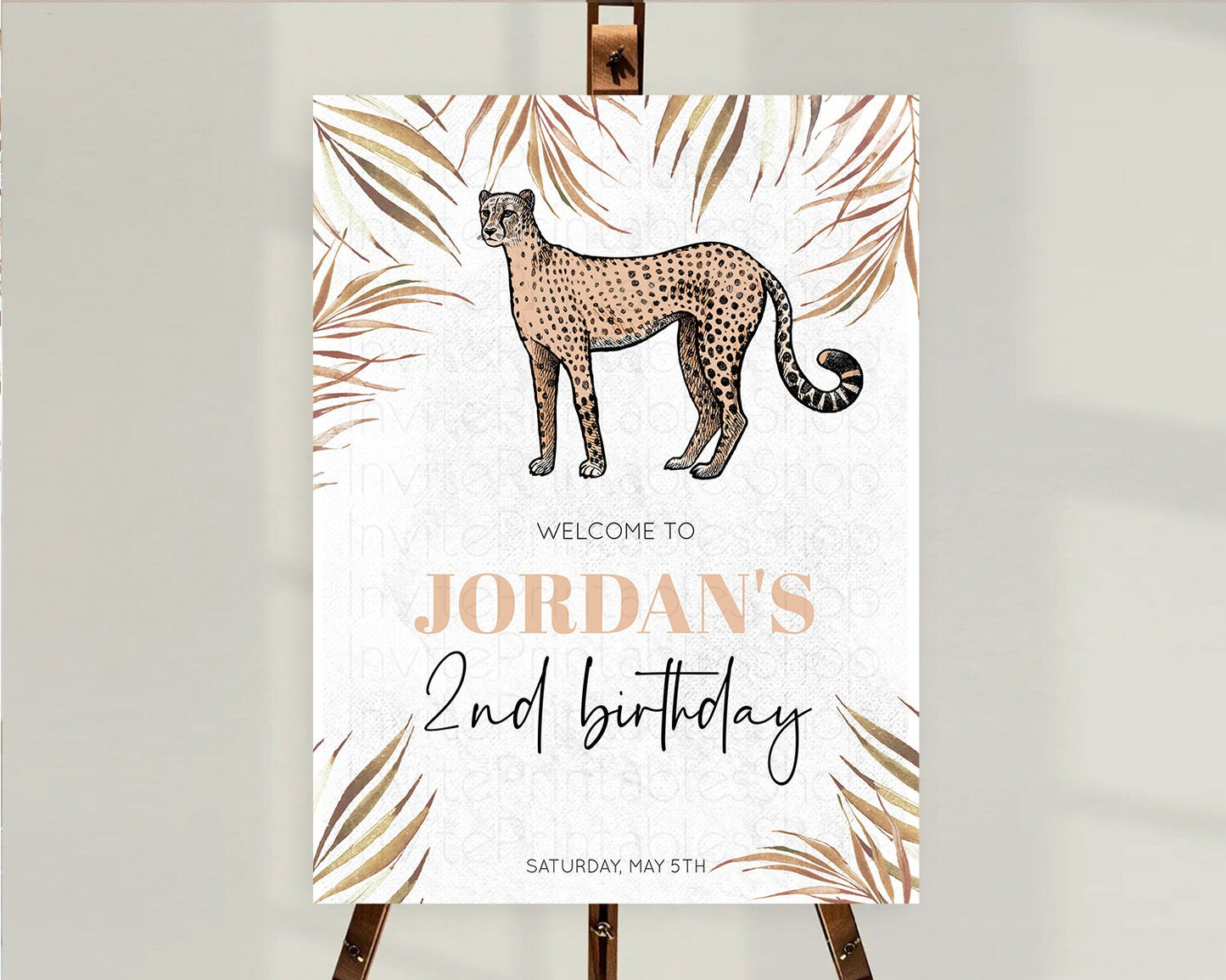 Cheetah Welcome Sign Cheetah Welcome Board Cheetah Party Welcome Poster Safari Adventure Decor Cheetah First Birthday Welcome Sign D10291