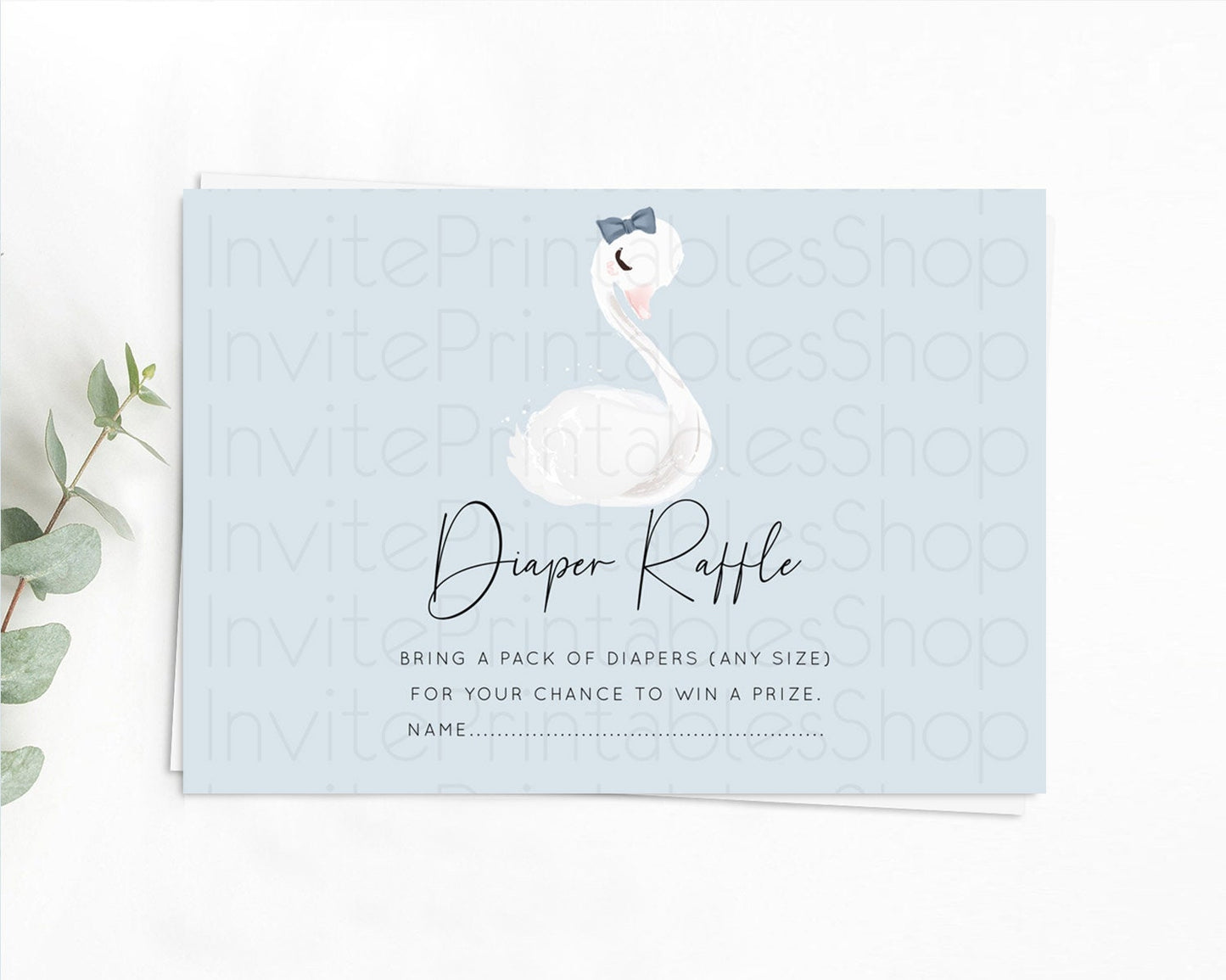 Swan Diaper Raffle Card Swan Princess Ballet Diaper Raffle Insert Enchanted Swan Lake Diaper Ticket Secret Garden Floral Raffle Game D10760