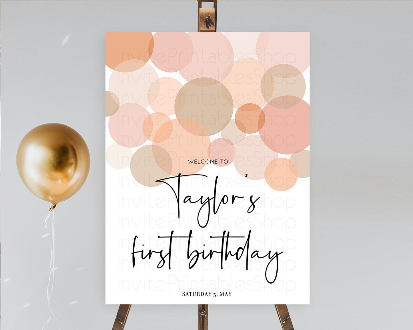 Orange Welcome Board Orange Welcome Sign Pastel Ombre Orange Confetti Welcome Poster Confetti Decor First Birthday Welcome Sign D10230