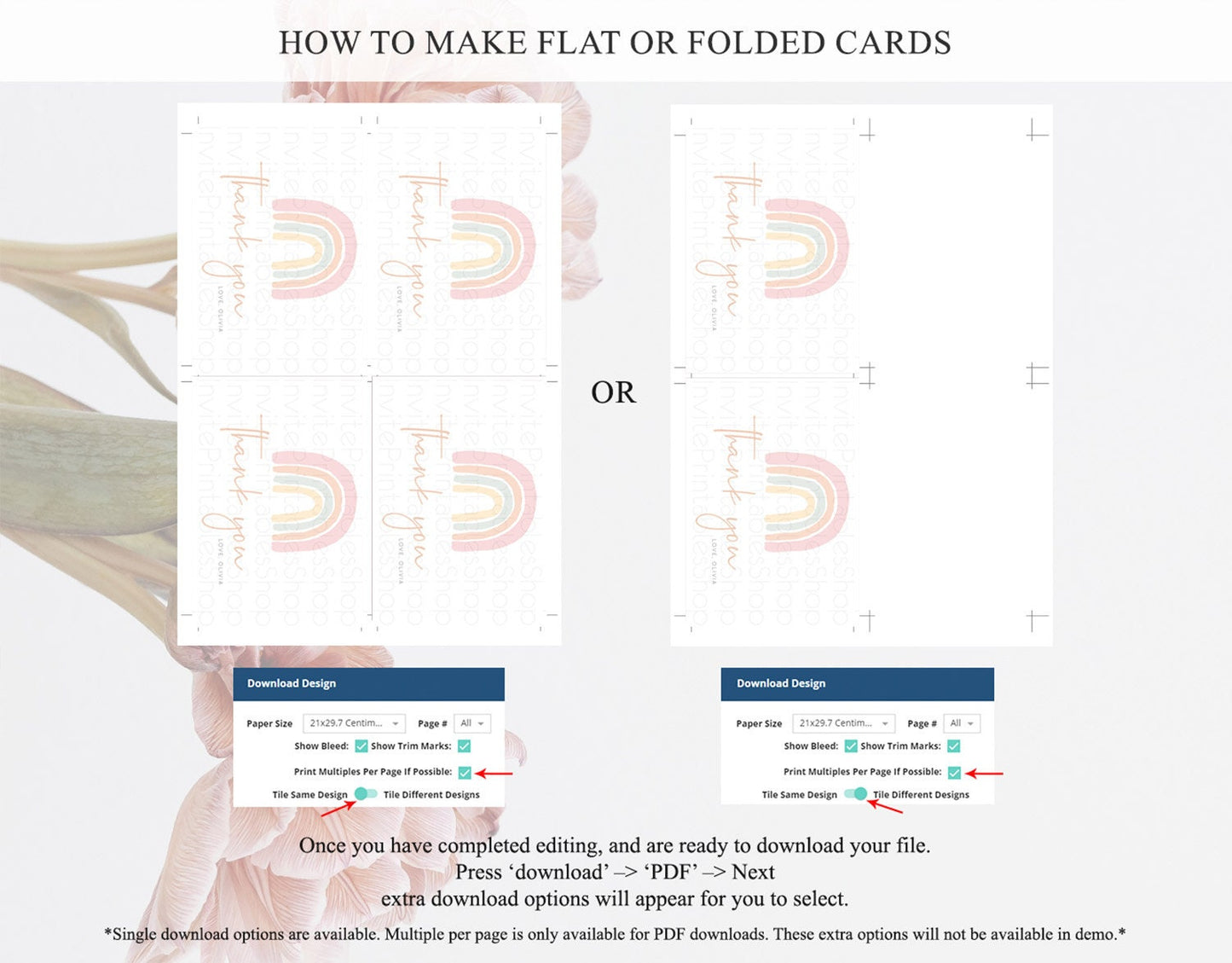 Pastel Rainbow Thank You Boho Rainbow Thank You Card Rainbow Birthday Thank You Cards Pastel Rainbow Teacher Thank You Card Template D10162
