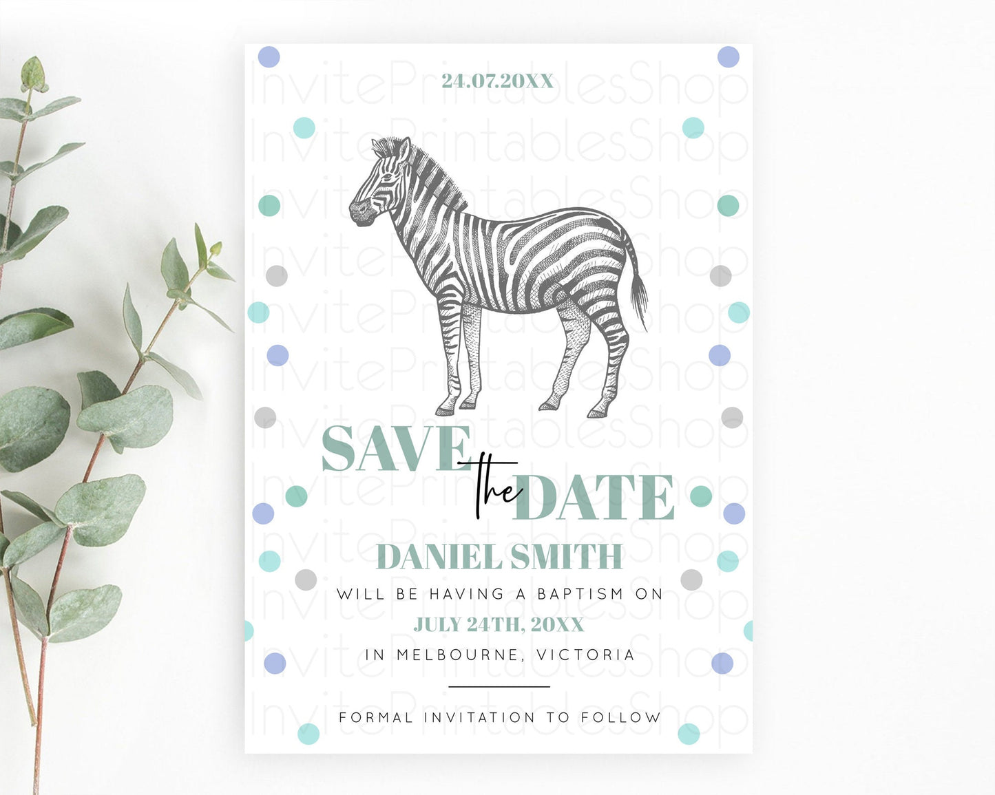 Zebra Save The Date Template Zebra Party Save The Date Safari Adventure Zebra Minimal Theme For 1st Birthday Baptism Baby Shower D10856