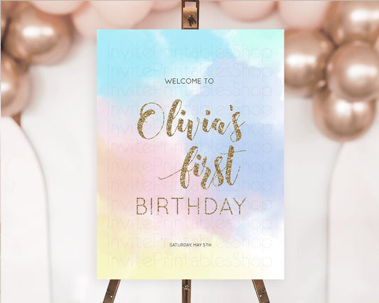 Editable Pastel Welcome Sign Pastel Rainbow Welcome Sign Colorful Rainbow Co