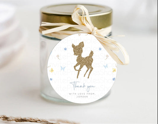 Editable Fawn Thank You Tags Deer Thank You Gift Tags Pastel Floral Deer Fav