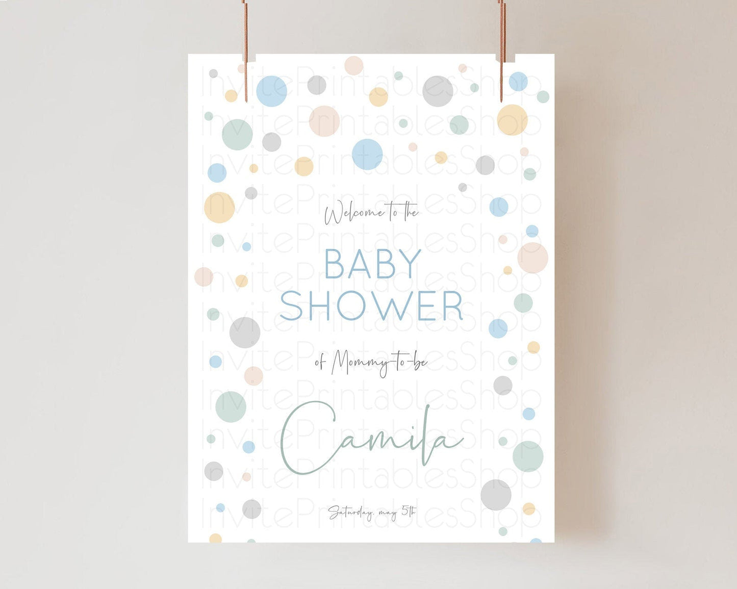 Rainbow Baby Shower Welcome Sign Pastel Welcome Board Pastel Rainbow Confetti Welcome Sign Colorful Bubbles Pastel Welcome Sign D11021