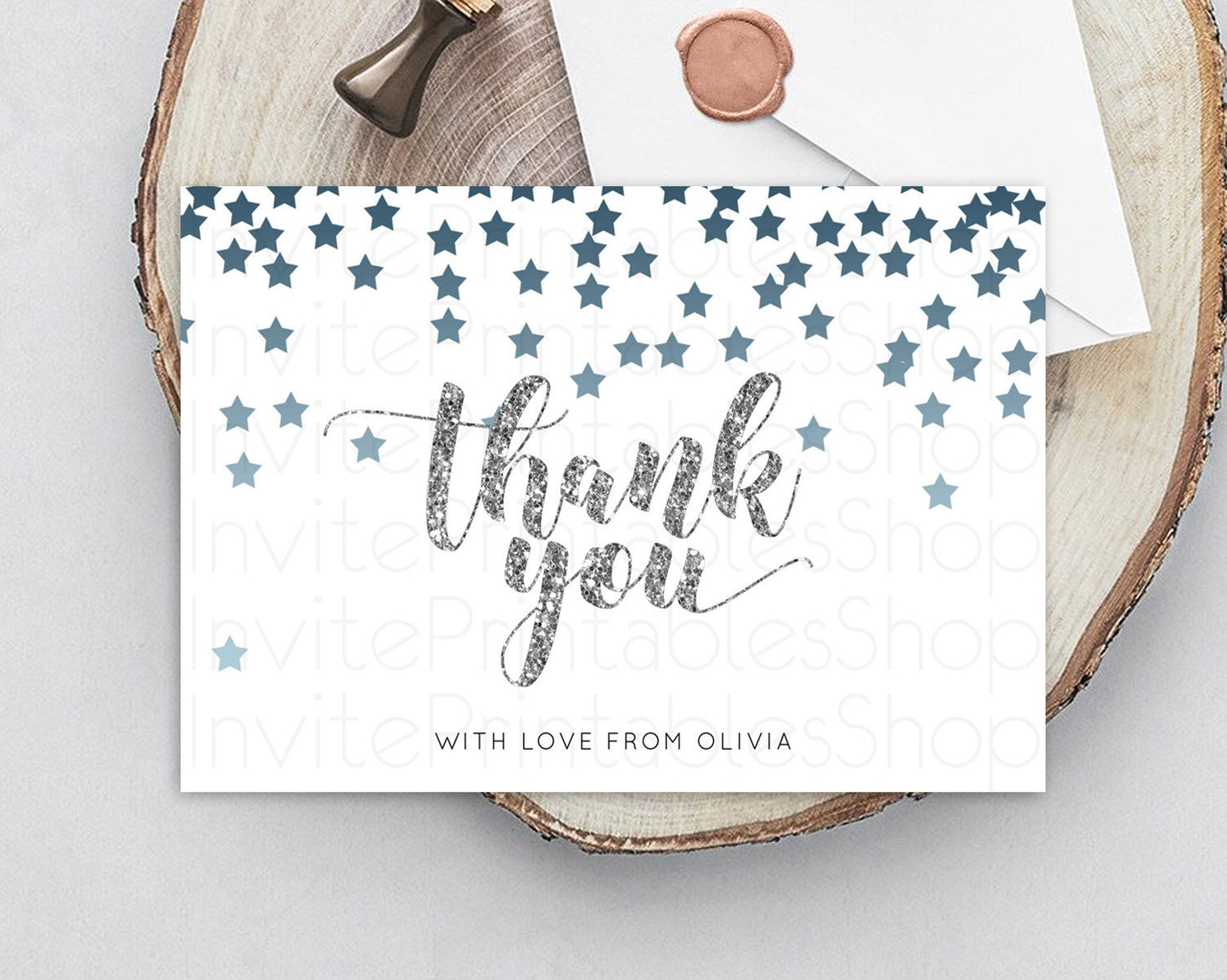 Star Thank You Card Pastel Stars Thank You Shooting Star Rainbow Colorful Confetti Twinkle Little Star Birthday Teacher Thank You D10330