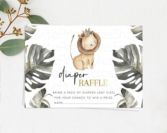 Editable Lion Diaper Raffle Card Lion Diaper Raffle Insert Safari Lion Diape