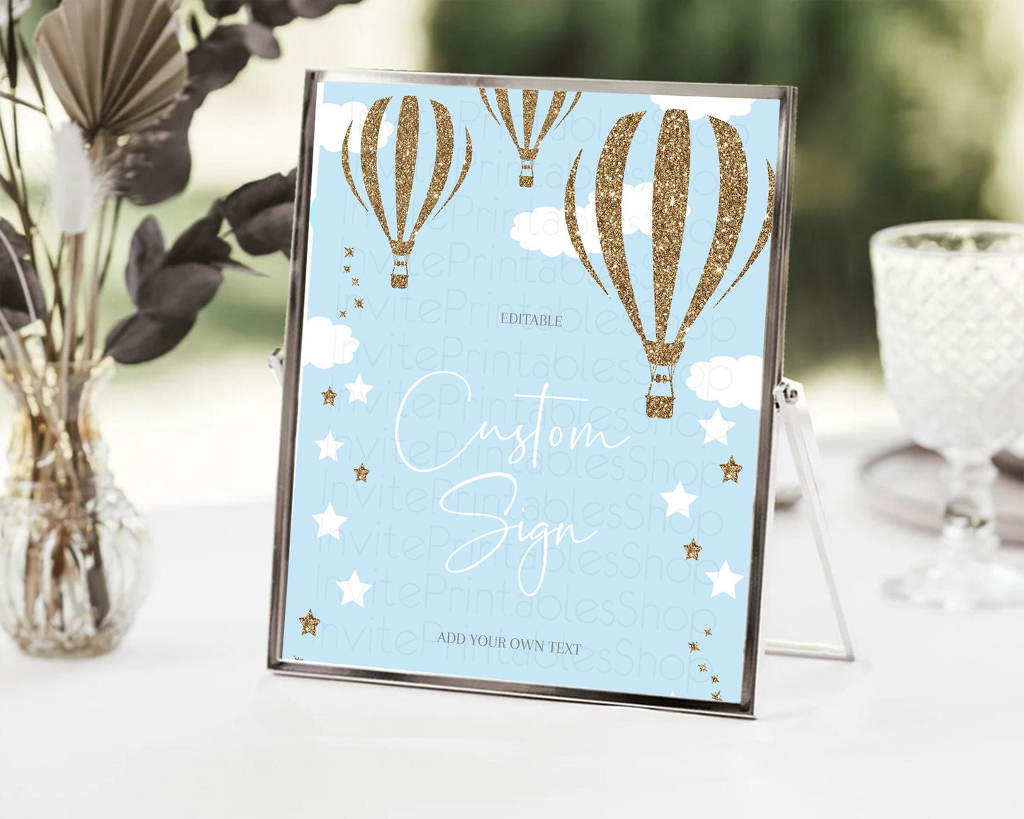 Hot Air Balloon Sign Hot Air Balloon Table Sign Decor Adventure Awaits Mr. ONEderful Party 1st Birthday Baptism Baby Shower D10332