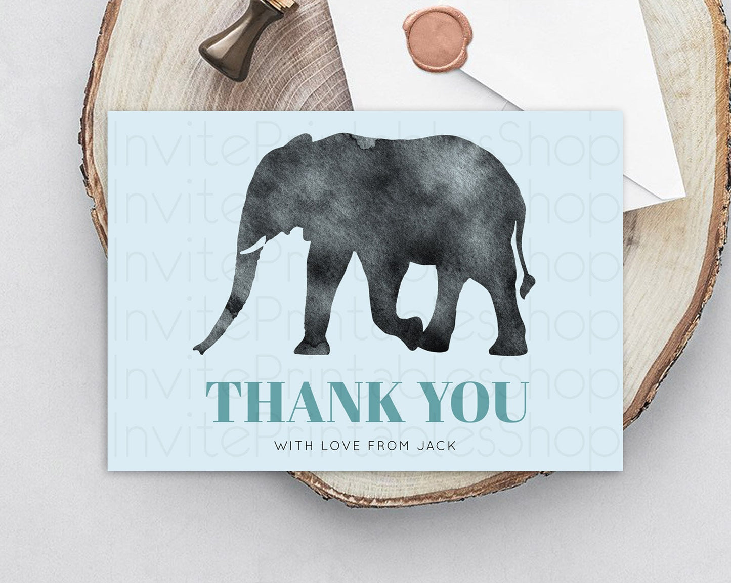 Pastel Elephant Thank You Rainbow Elephant Thank You Card Colorful Rainbow Birthday Thank You Pastel Teacher Thank You Card Template D10802