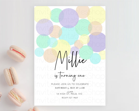 Editable Pastel Birthday Invitation Pastel Confetti Birthday Invitation Bubb