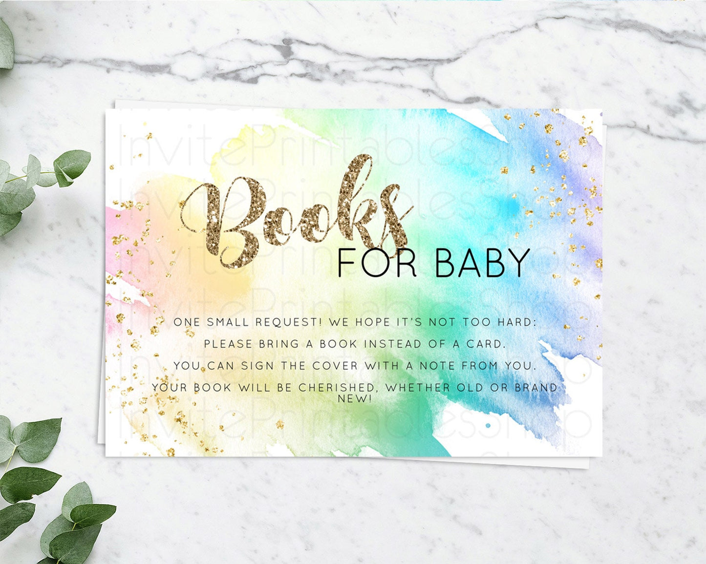 Pastel Books For Baby Card Pastel Rainbow Book Insert Colorful Ombre Watercolor Book Card Confetti Glitter Baby Book Poem Request D10256