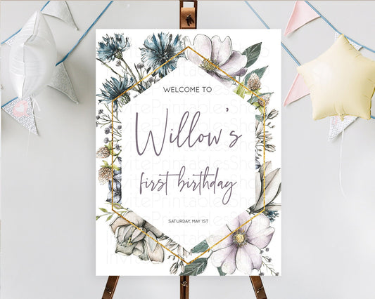 Editable Secret Garden Welcome Sign Wildflower Welcome Board Pastel Flower G