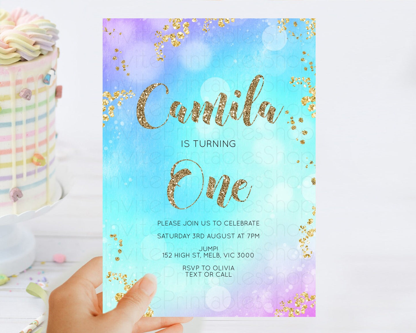 Mermaid Birthday Invitation Mermaid Invitation Rainbow Fish Under The Sea Colorful Pastel Mermaid Pool Party 2nd 1st First Birthday D10573