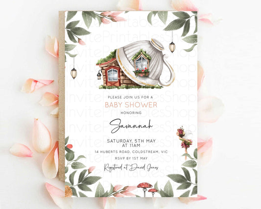 Editable Fairy Baby Shower Invitation Pastel Fairy Invites Fairy Tea Party F