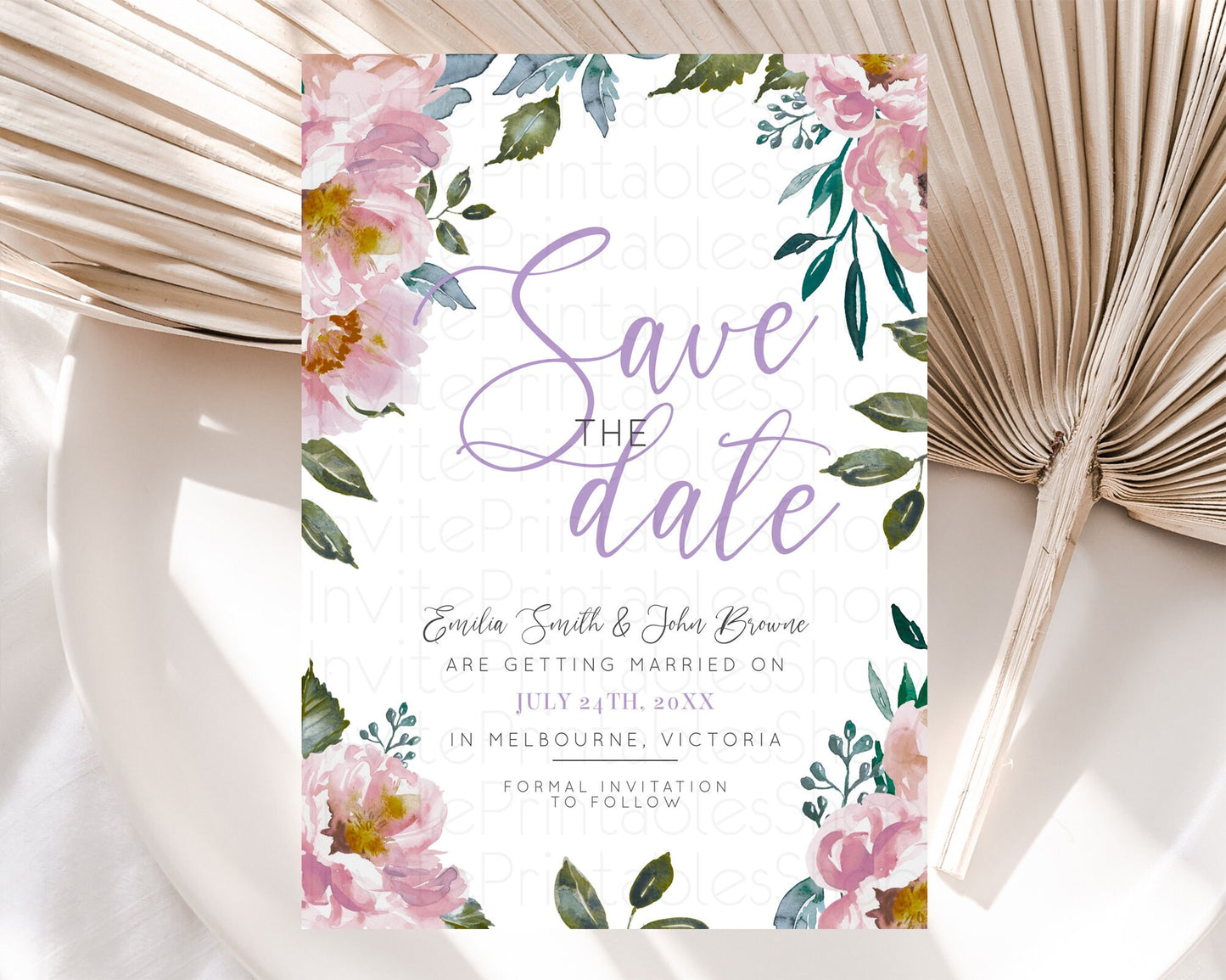 Wildflower Save The Date Template Secret Garden Save The Date Pastel Floral Garden Party Boho Flowers Birthday Baby Shower Wedding D10729