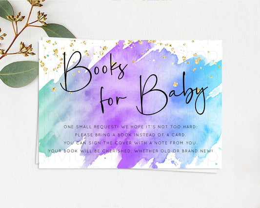 Editable Pastel Books For Baby Card Pastel Rainbow Book Insert Colorful Ombr