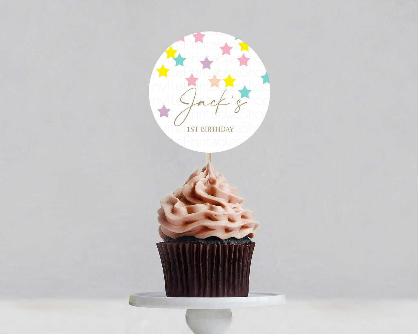 Star Cupcake Toppers Pastel Stars Cupcake Toppers Shooting Star Sprinkle Stars Rainbow Colorful Confetti Twinkle Little Star Decor D10601