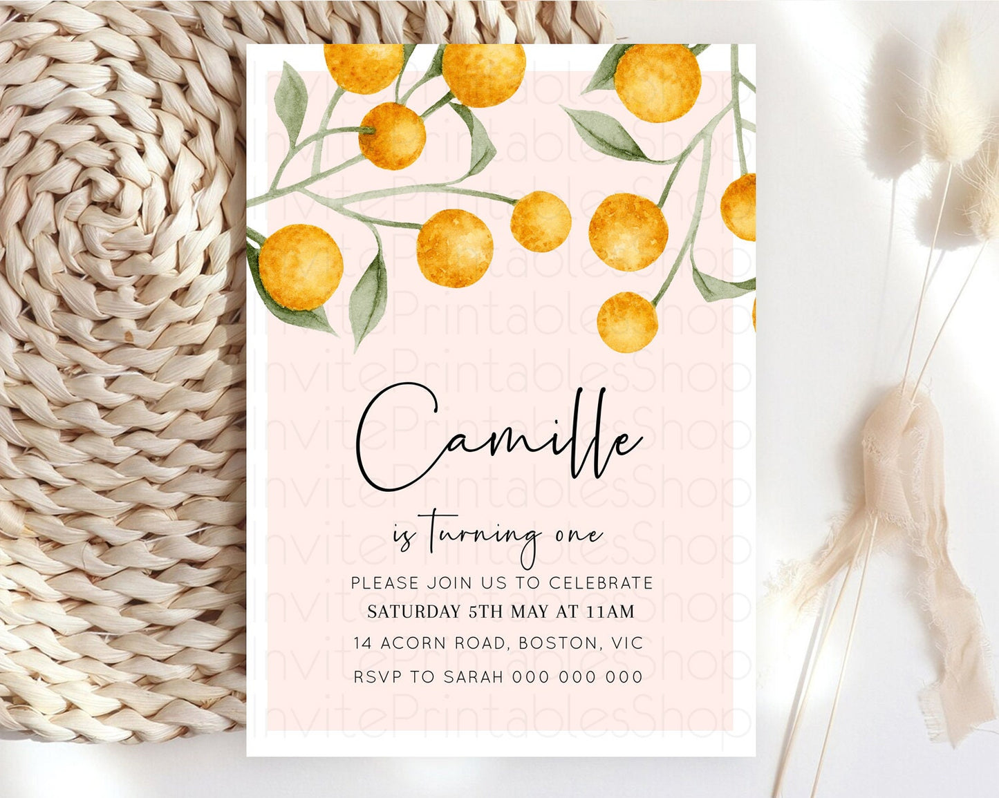 Secret Garden Invitation Wildflower Birthday Invitation Pastel Flowers Invite Enchanted Garden Boho Floral 3rd 2nd First Birthday D11037