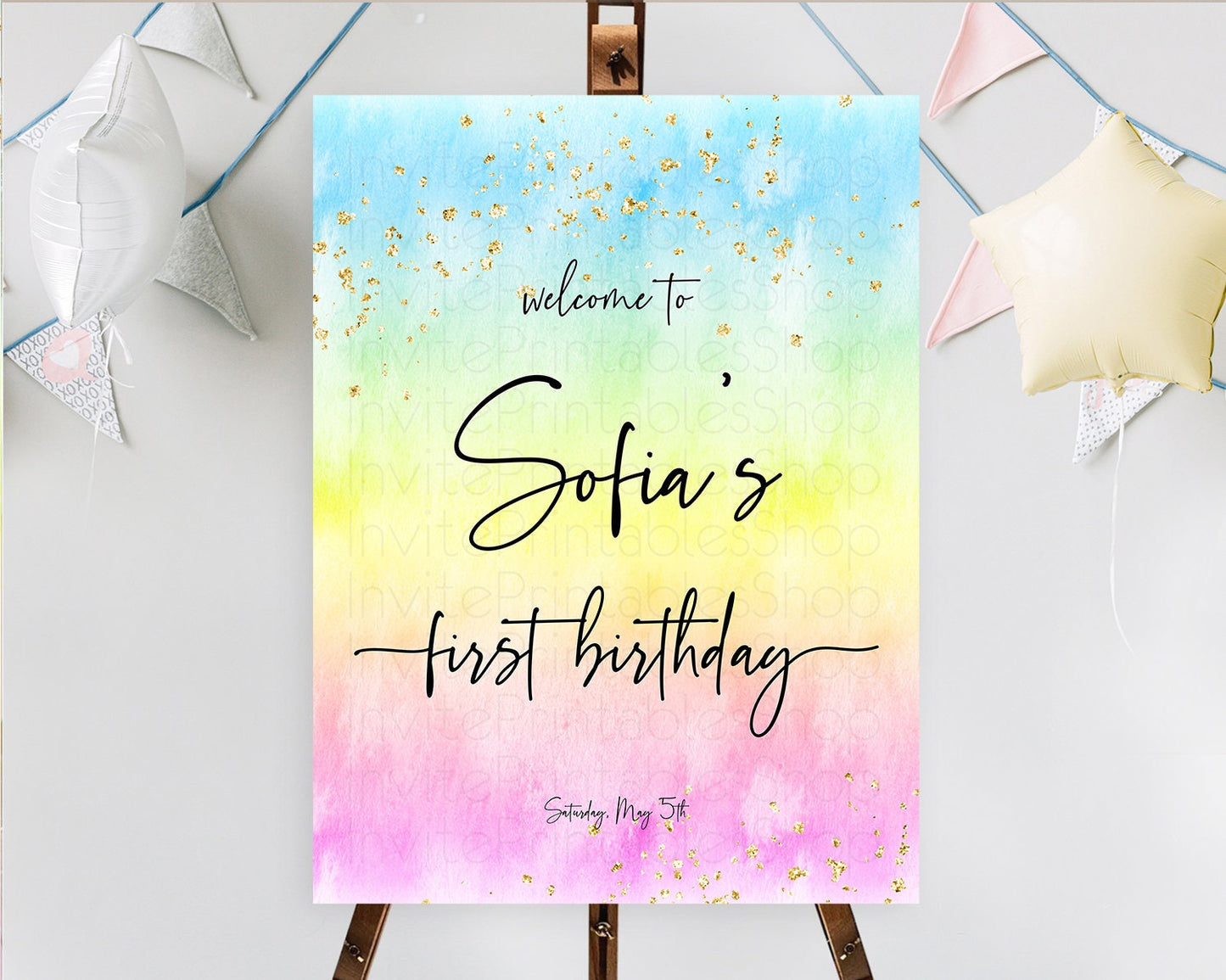 Editable Pastel Welcome Sign Pastel Rainbow Welcome Sign Colorful Rainbow Co