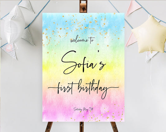 Editable Pastel Welcome Sign Pastel Rainbow Welcome Sign Colorful Rainbow Co