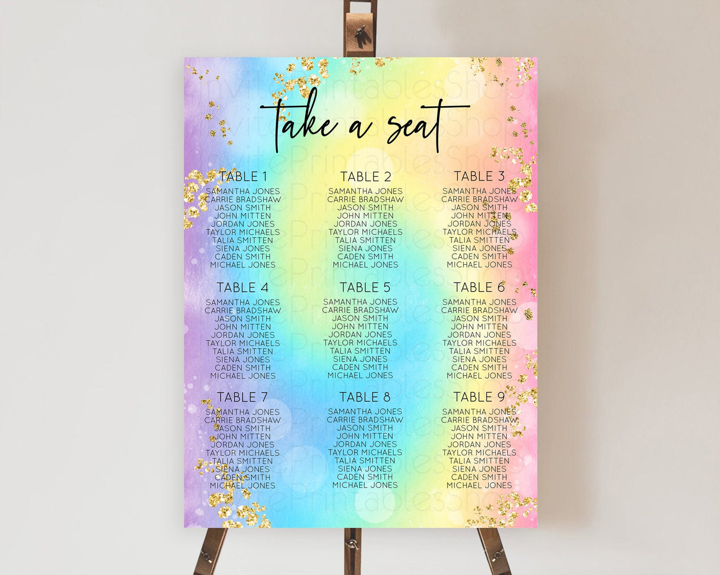 Tie Dye Seating Chart Rainbow Tie Dye Seating Chart Rainbow Colorful Seating Chart Tie Dye Pastel Rainbow Party Decor Take A Seat D10568