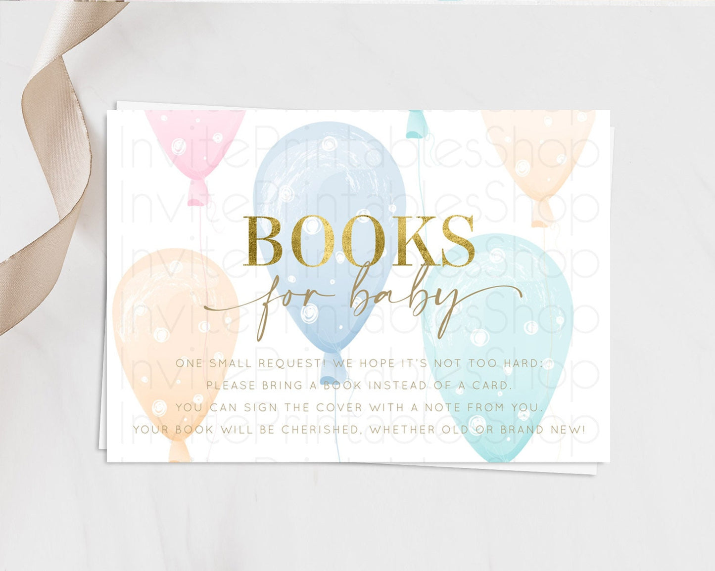 Pastel Balloons Books For Baby Card Colorful Balloon Book Insert Rainbow Balloon Book Card Confetti Balloon Guests Book Poem Request D10182