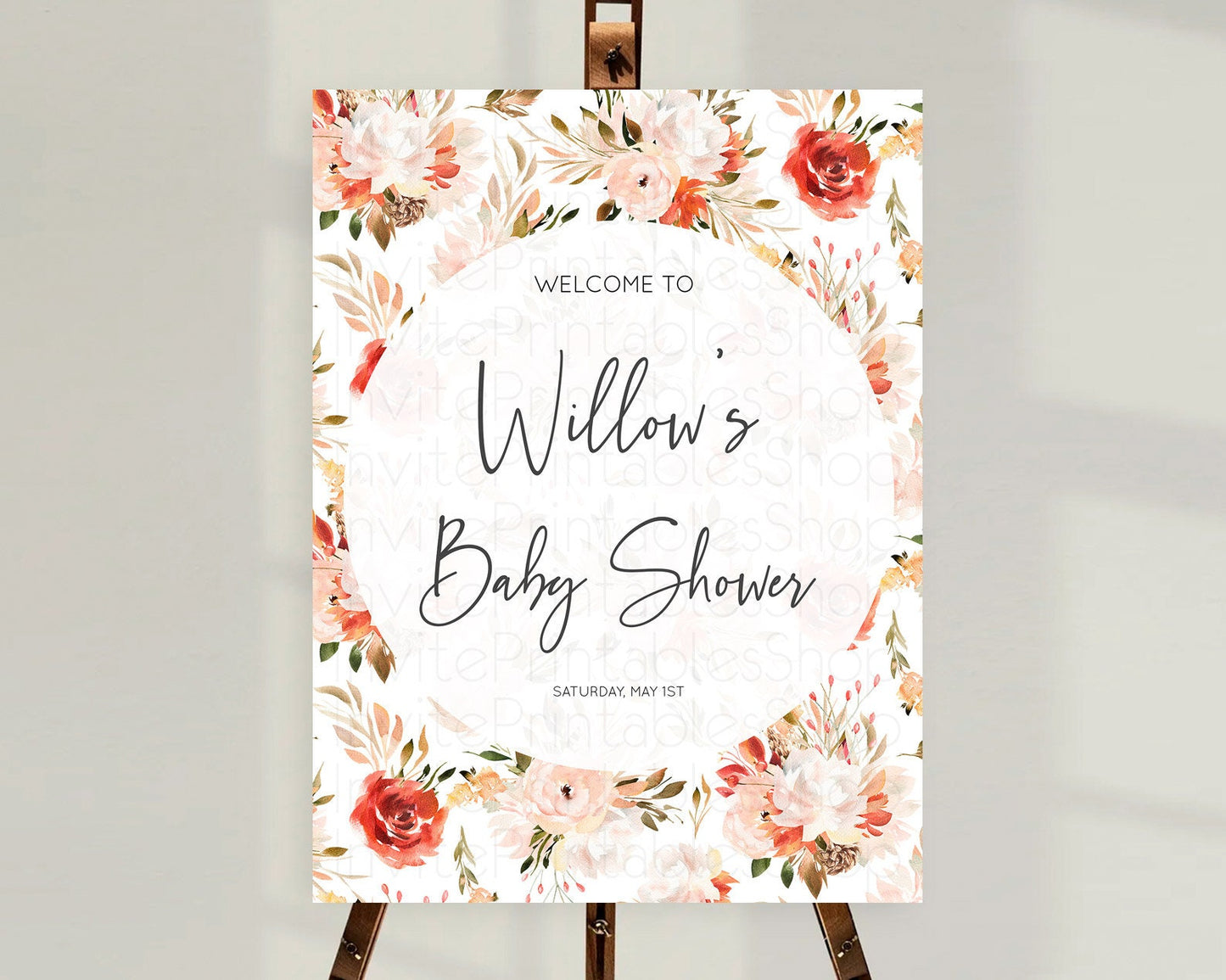 Secret Garden Baby Shower Welcome Sign Wildflower Welcome Board Pastel Flower Garden Welcome Poster Boho Wildflower Welcome Sign D10540