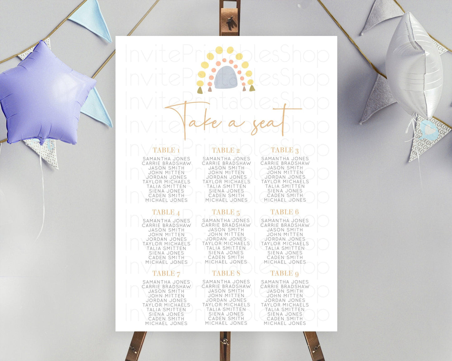 Pastel Rainbow Seating Chart Boho Rainbow Seating Chart Rainbow Seating Chart Pastel Seating Chart Boho Rainbow Seating Sign D10688