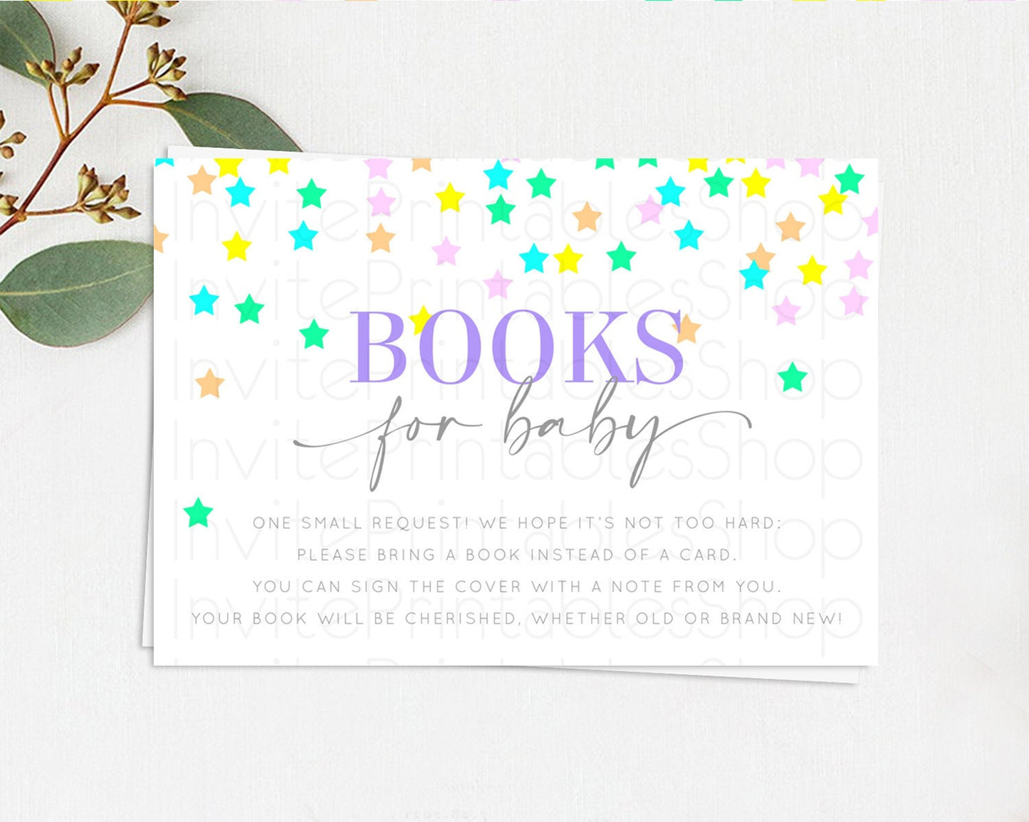 Pastel Star Books For Baby Card Shooting Star Book Insert Twinkle Little Star Book Card Rainbow Confetti Guests Book Poem Request D10395