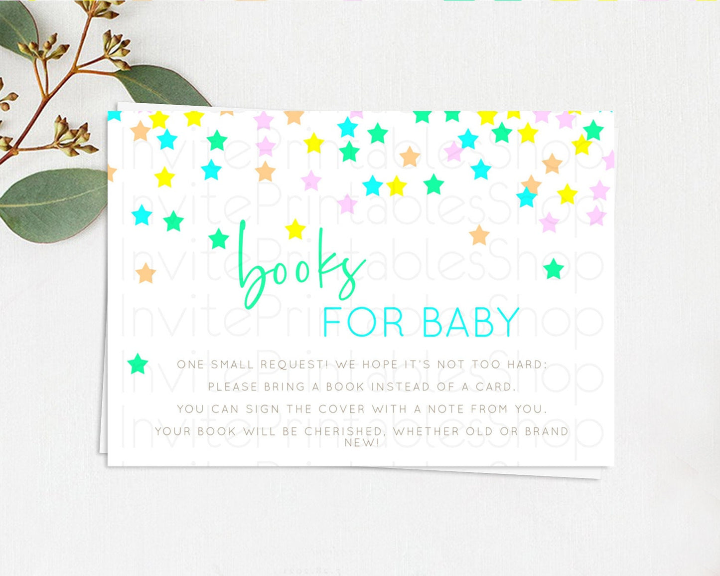 Pastel Star Books For Baby Card Shooting Star Book Insert Twinkle Little Star Book Card Rainbow Confetti Guests Book Poem Request D10397