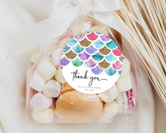 Editable Mermaid Tags Mermaid Tail Favor Tags Glitter Under The Sea Gift Tag
