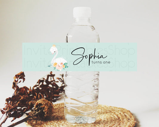 Editable Swan Water Label Template Swan Princess Ballet Party Decor Enchante