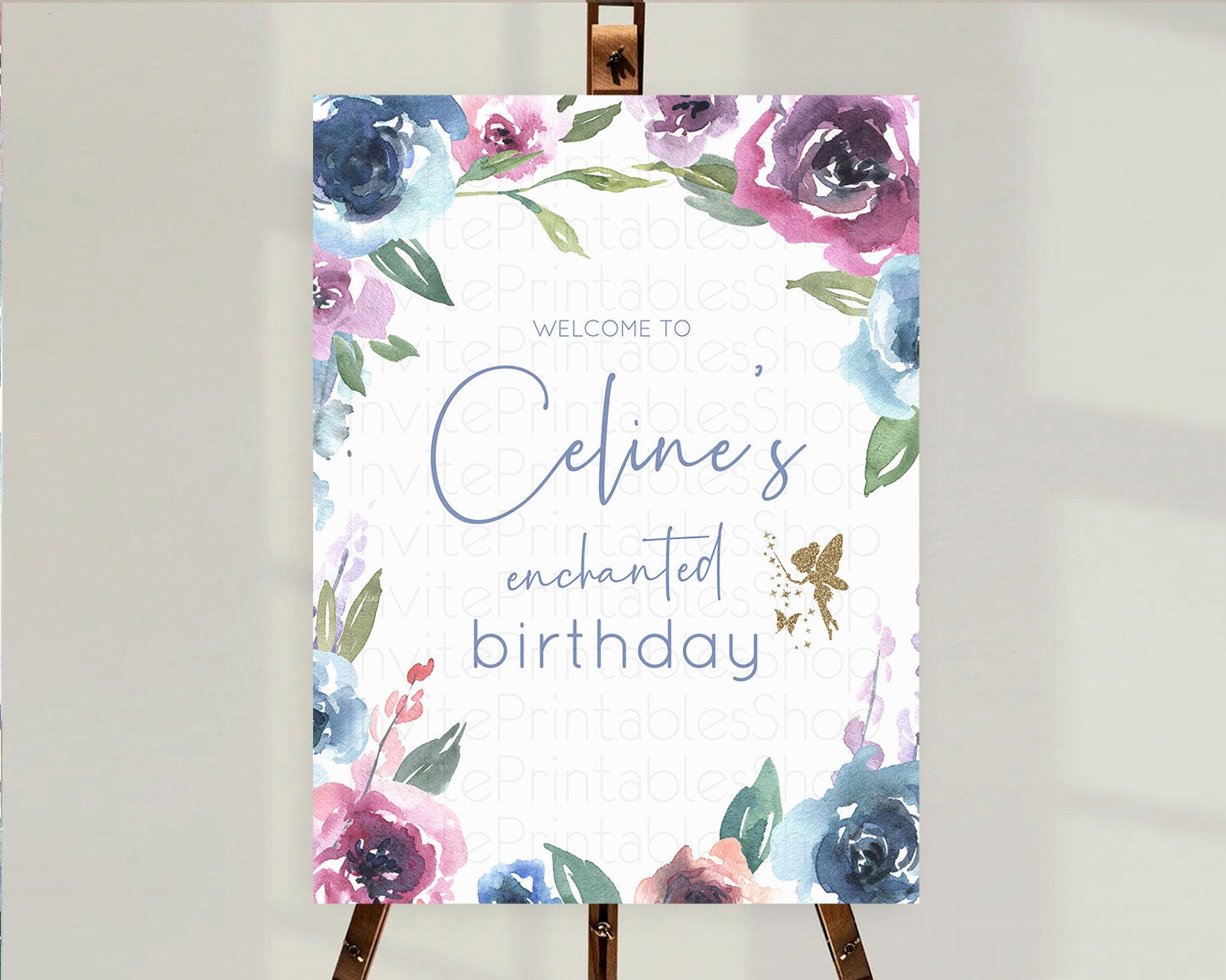 Fairy Welcome Sign Fairy Welcome Board Enchanted Garden Pastel Floral Butterfly Decor Secret Garden First Birthday Welcome Sign D10188