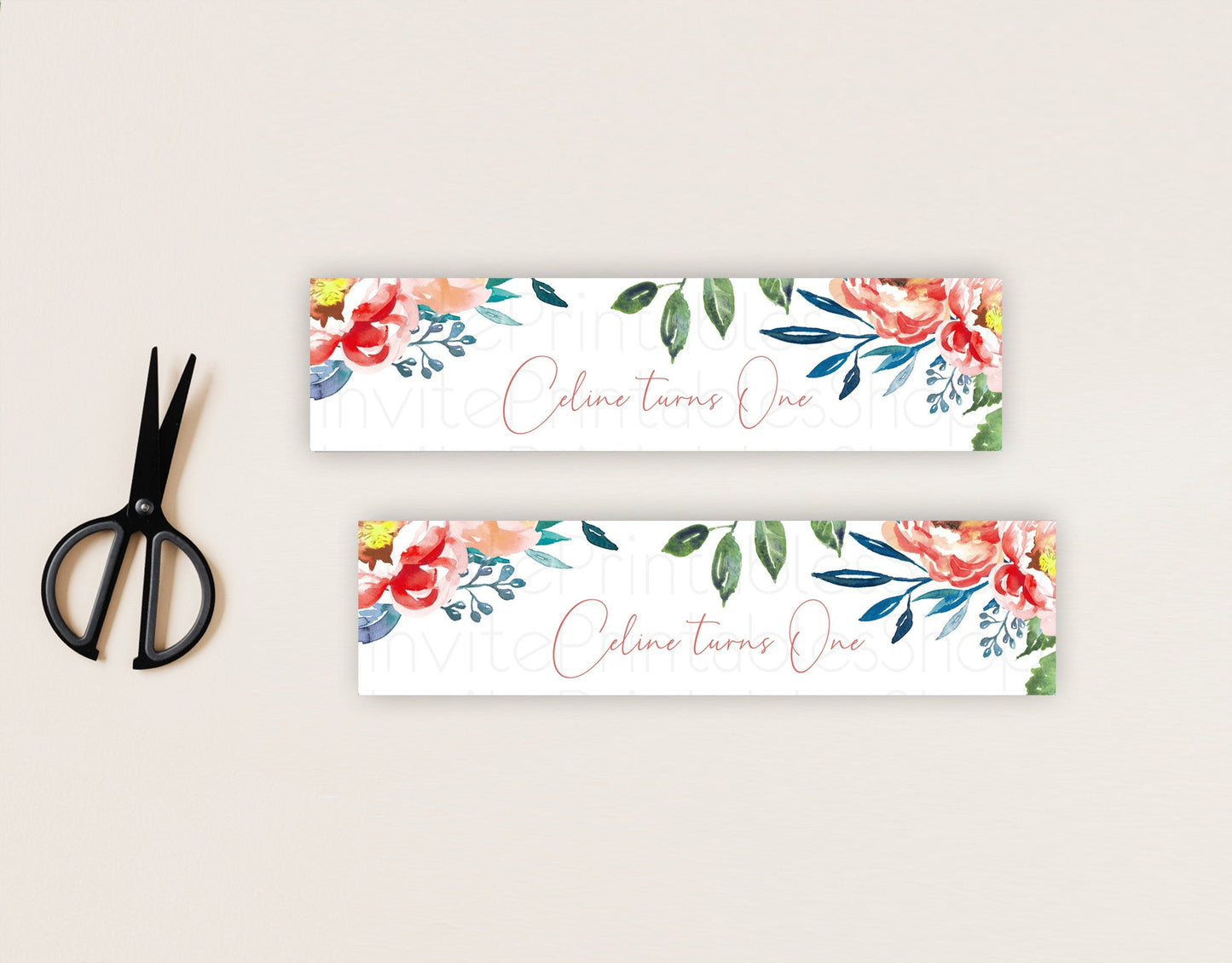 Wildflower Water Label Template Secret Garden Water Label Pastel Floral Garden Party Decor Boho Flowers Birthday Baby Shower Wedding D10751