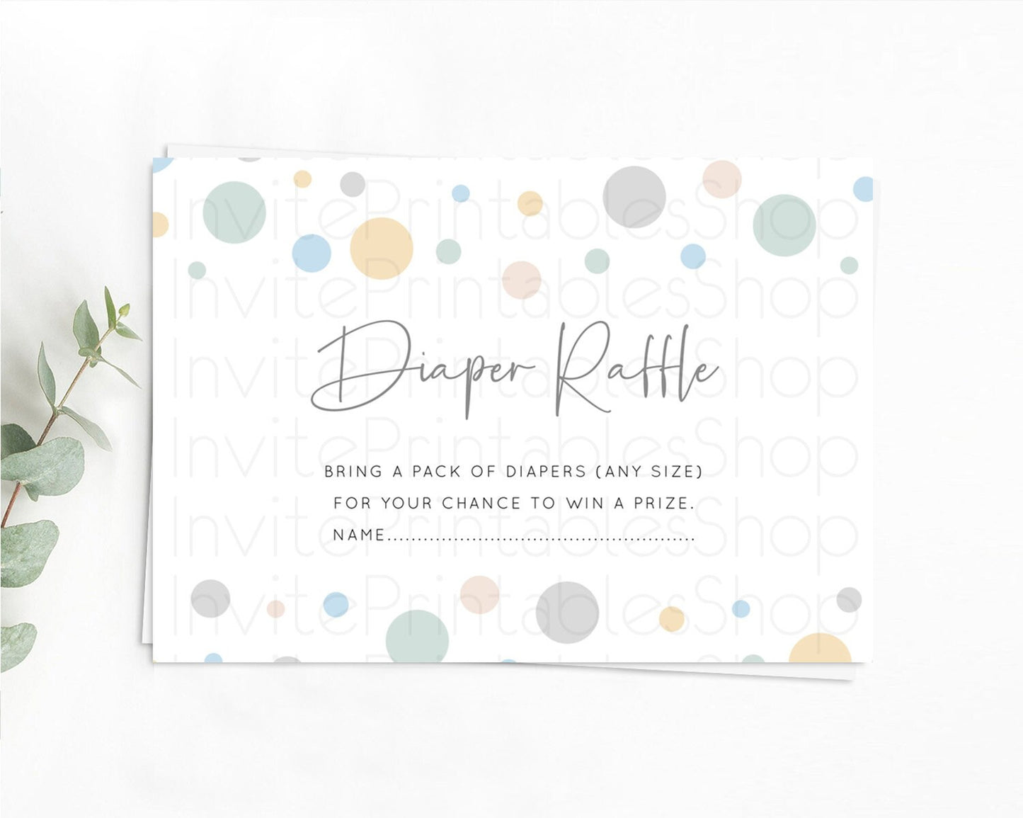 Rainbow Diaper Raffle Card Pastel Sprinkles Diaper Raffle Insert Rainbow Confetti Diaper Ticket Colorful Bubbles Pastel Raffle Game D11021