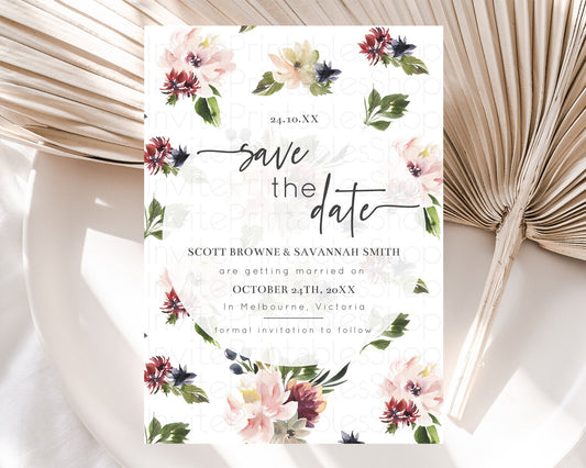 Wildflower Save The Date Template Secret Garden Save The Date Pastel Floral Garden Party Boho Flowers Birthday Baby Shower Wedding D10538