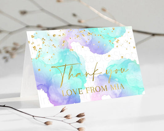 Pastel Thank You Rainbow Thank You Card Colorful Pastel Birthday Thank You Card Confetti Watercolor Pastel Teacher Thank You Cards D10212