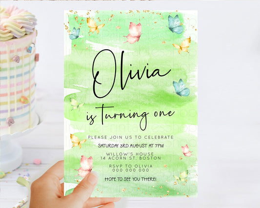 Editable Pastel Butterfly Birthday Invitation Butterfly Birthday Invitation