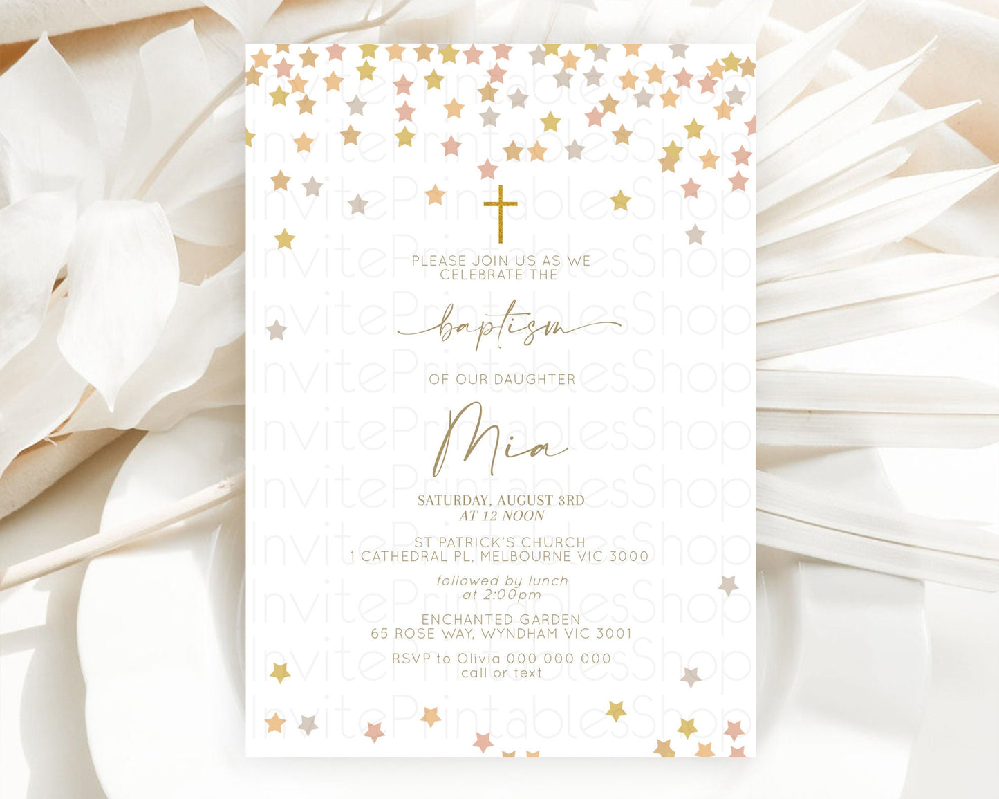 Star Baptism Invitation Pastel Stars Baptism 1st Birthday Invitation Rainbow Colors Confetti Twinkle Little Star Christening Invite D10342