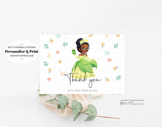 Princess Tiana Thank You Card, Princess Thank You Cards, The Details, Insert Card, Kids Birthday, Baby Shower, Flat Thank You, Postcard