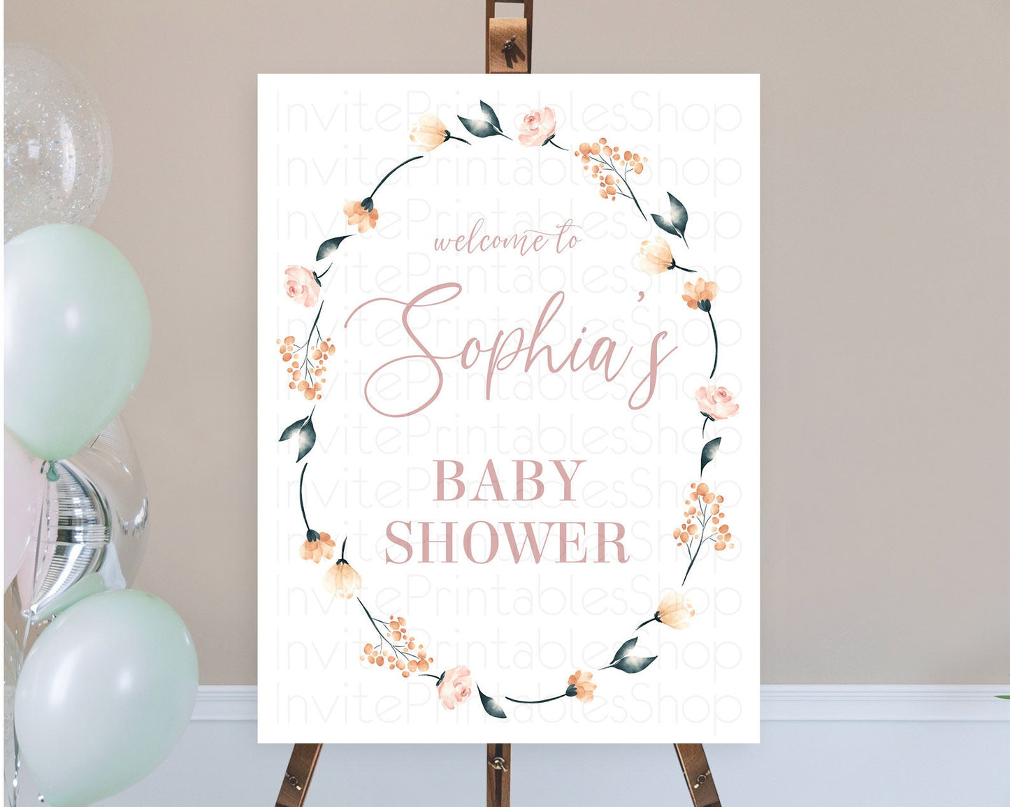 Secret Garden Baby Shower Welcome Sign Wildflower Welcome Board Pastel Flower Garden Welcome Poster Boho Wildflower Welcome Sign D10240