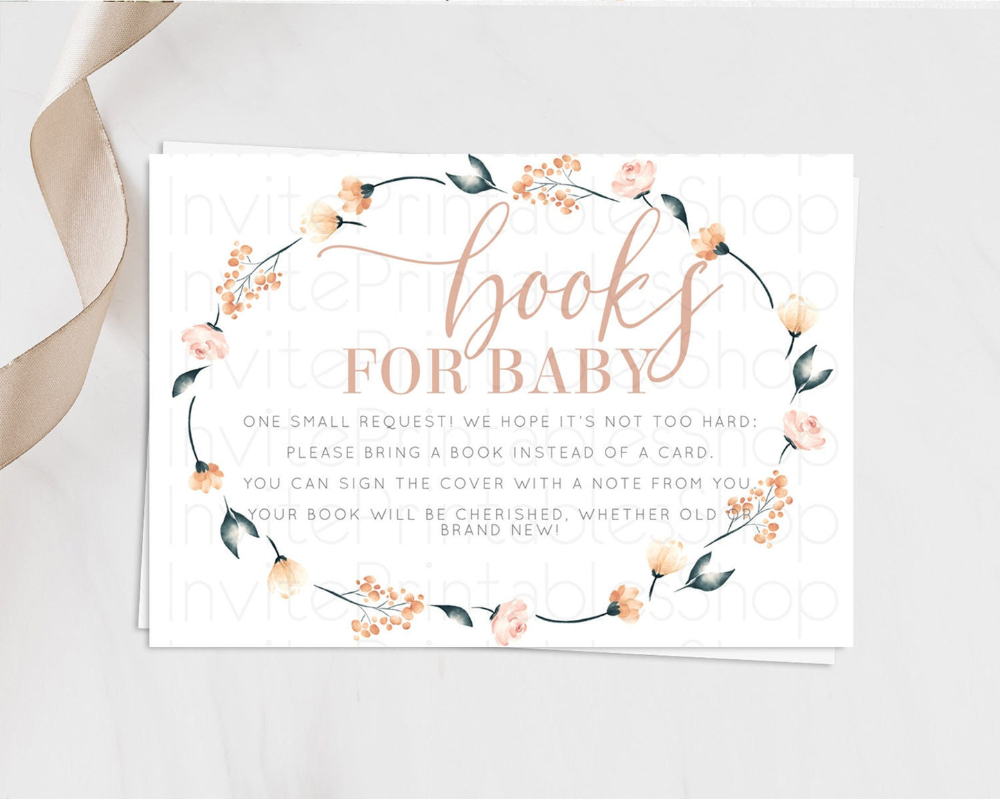 Secret Garden Books For Baby Card Boho Wildflower Book Insert Pastel Flower Garden Baby Shower Card Flower Guests Book Poem Request D10240