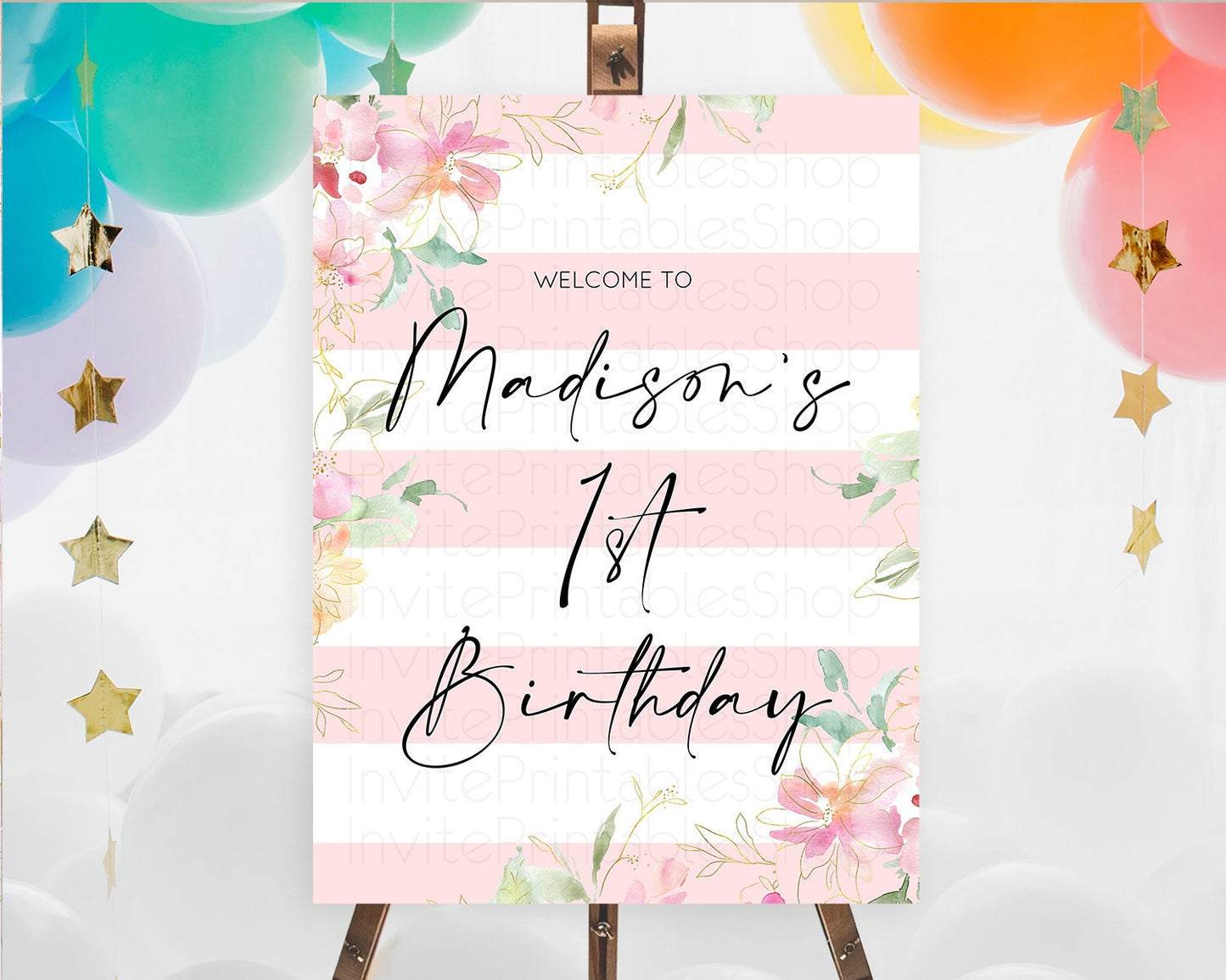 Secret Garden Welcome Sign Wildflower Welcome Board Pastel Flower Garden Welcome Poster Boho Wildflower First Birthday Welcome Sign D10301