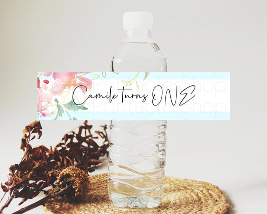 Editable Wildflower Water Label Template Secret Garden Water Label Pastel Fl