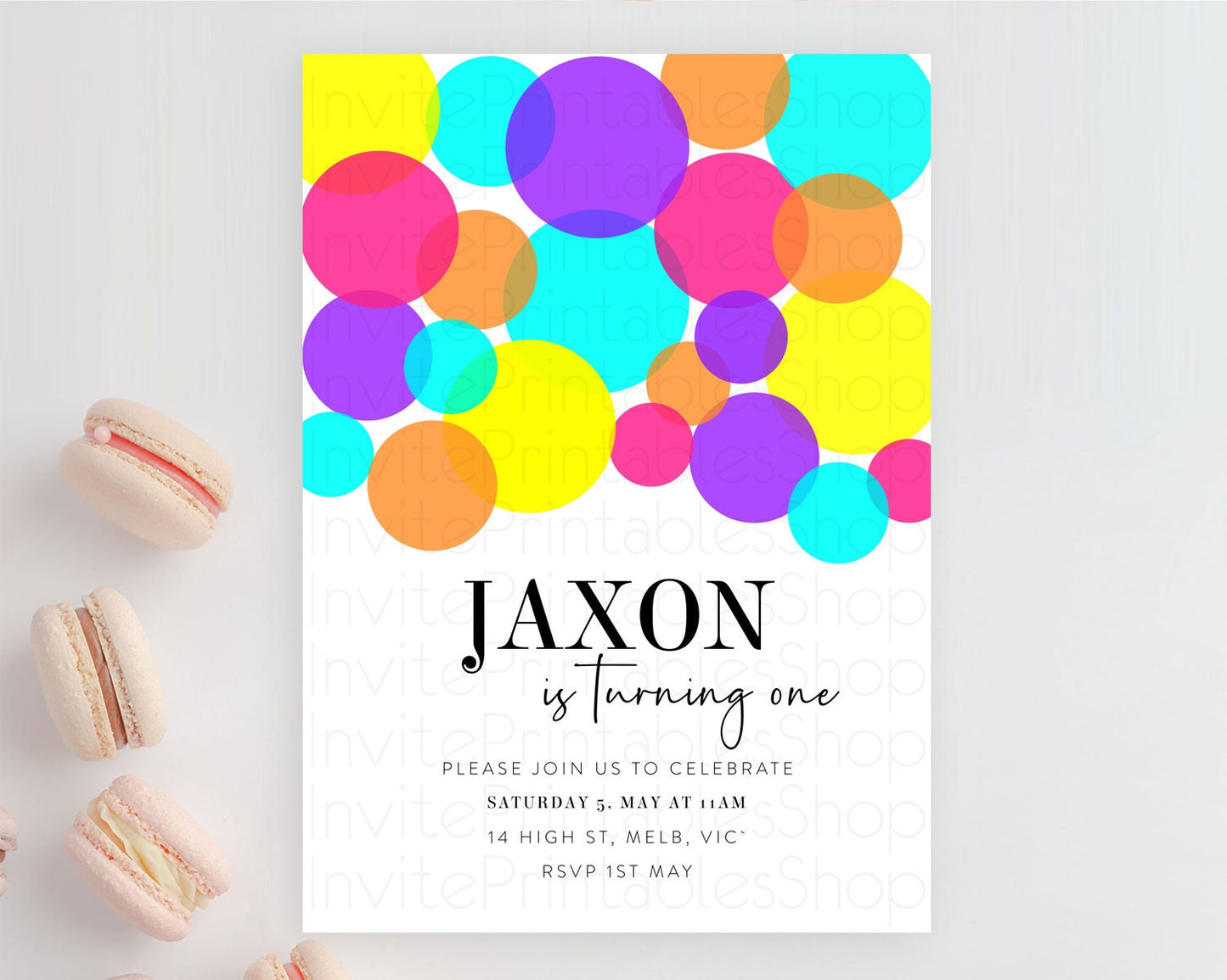 Pastel Birthday Invitation Pastel Confetti Birthday Invitation Bubbles Invitation Colorful Rainbow Confetti 2nd 1st First Birthday D11022