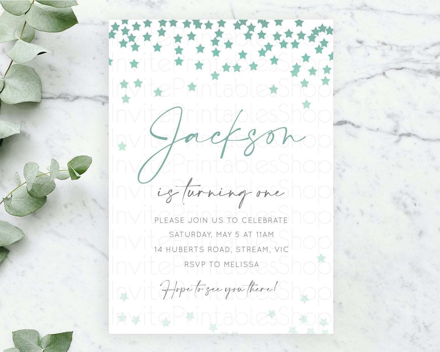 Star Birthday Invitation Pastel Stars Invite Shooting Star Party Rainbow Colorful Confetti Twinkle Little Star 2nd First Birthday D10310