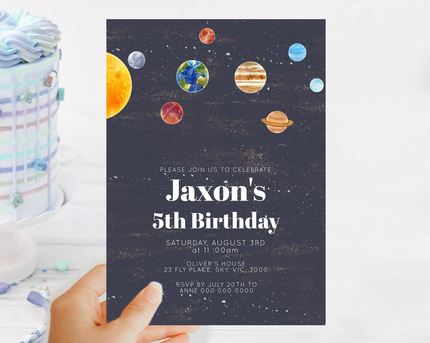 Space Birthday Invitation Space 1st Birthday Invites First Trip Around the Sun Invite Sky Stars Planets Milkyway Solar System Invite D10144