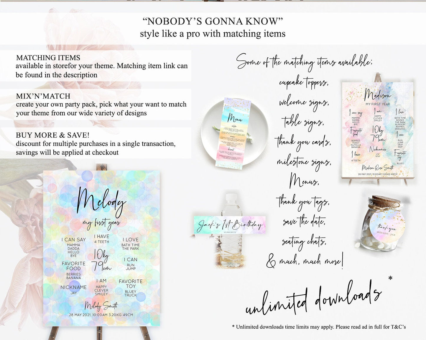 Pastel First Birthday Milestone Board Bubble Bath Milestone Poster Pastel Bubbles Colorful Confetti First Birthday Milestone Welcome D10444