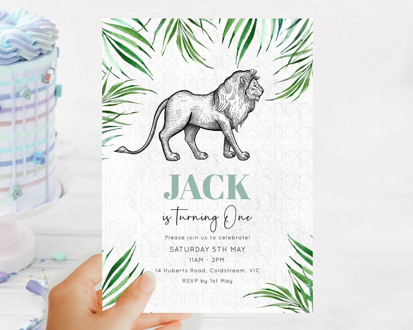 Lion Birthday Invitation Lion Invitation Modern Safari Lion Party 2 Wild 1 Safari Adventure Zoo Birthday Minimalist Lion Invites D10845