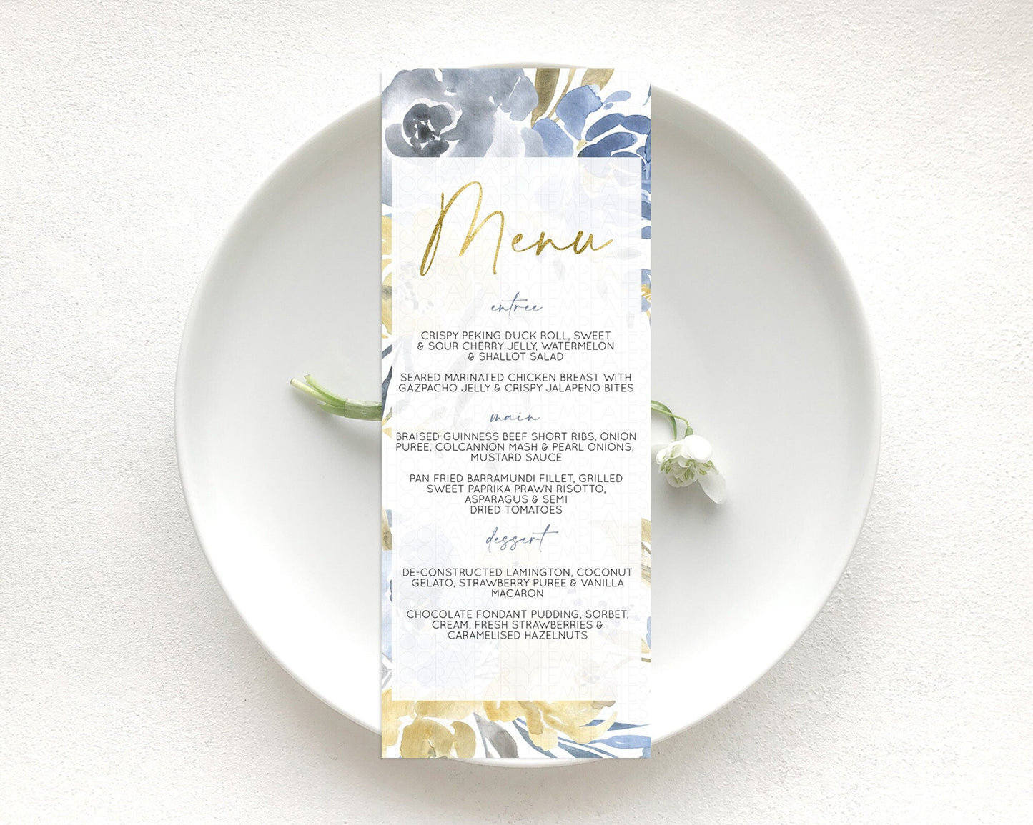 Secret Garden Menu Wildflower Menu Template Pastel Flower Garden Table Decor Boho Floral Dinner Dessert Floral Party Food Menu D10189